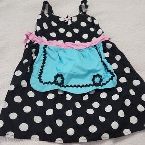 Girls polka dot apron dress Size 130